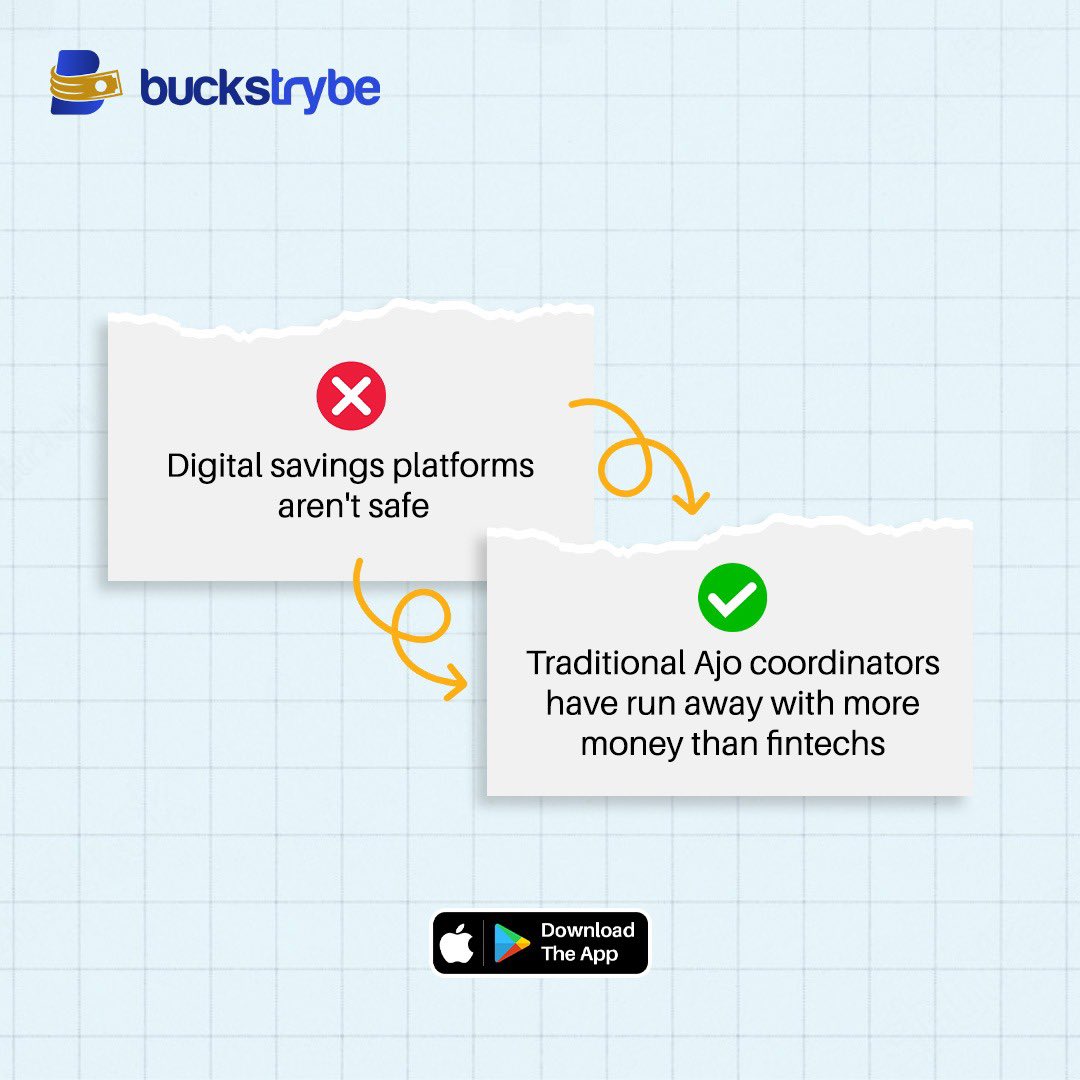 BucksTrybe's tweet image. You should be vetting who runs your Ajo, not the tech that was built to save you from the fraudulent ones.
Trust BucksTrybe, we are on your side. Join us, here: buckstrybe.com/get-the-app
#BucksTrybe