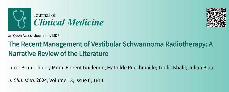 JCM_MDPI's tweet image. #mdpijcm
💬Happy to share the paper
Views 7317, Citations 8🙌
The Recent Management of #VestibularSchwannoma #Radiotherapy: A Narrative Review of the Literature
by Lucie Brun et al. 
📌mdpi.com/2710098
@MediPharma_MDPI