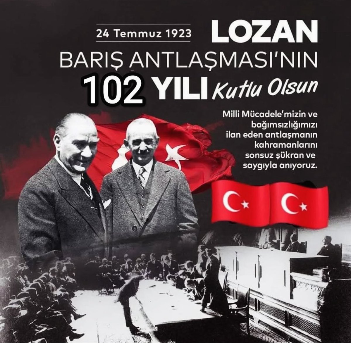 Lozan Bağımsız Türkiye Cumhuriyeti demektir. 💯🇹🇷❤️#LozanBarışAntlaşması