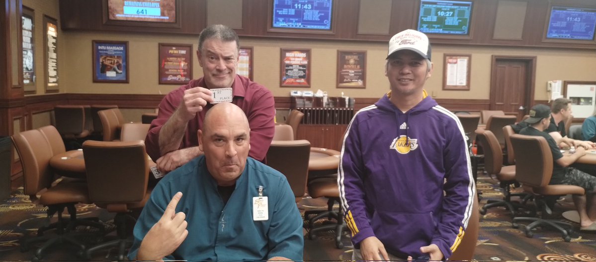 SPPokr's tweet image. Congratulations to our 6pm NLH Deeper Stack winners! Our final 3 elected to chop culminating with Samy being our majority chip leader, Rick being 2nd, and Uncle Perry finishing 3rd. Remember to play South Point Hotel, Casino & Spa, where your friends play!