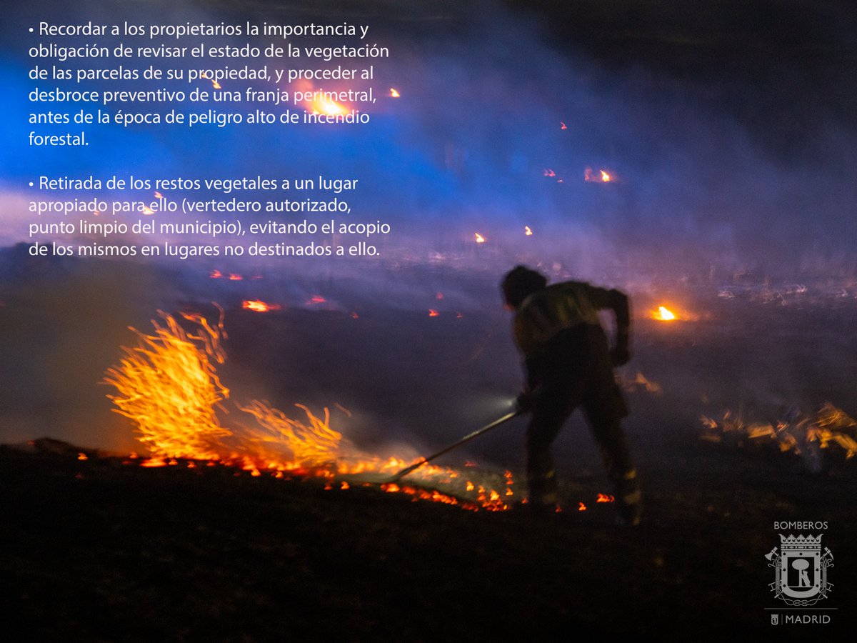 En la lucha contra los #incendiosforestales, todos podemos ayudar a reducir el riesgo y hay algunas acciones que todos podemos realizar:
No hacer fuego🔥
No tirar colillas🚬
No dejar residuos🗑️
Recordar a los propietarios de parcelas la importancia y obligación de revisar el...