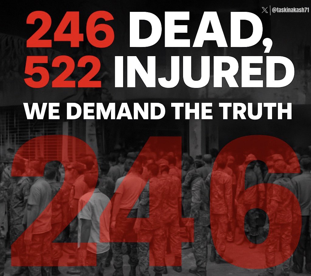 taskinakash71's tweet image. According to a source from Milestone School authorities, 246 students have died and 522 others have been injured in the recent fighter jet crash in Dhaka. This is far beyond what the illegal government has publicly admitted. If this number is accurate and is being deliberately…