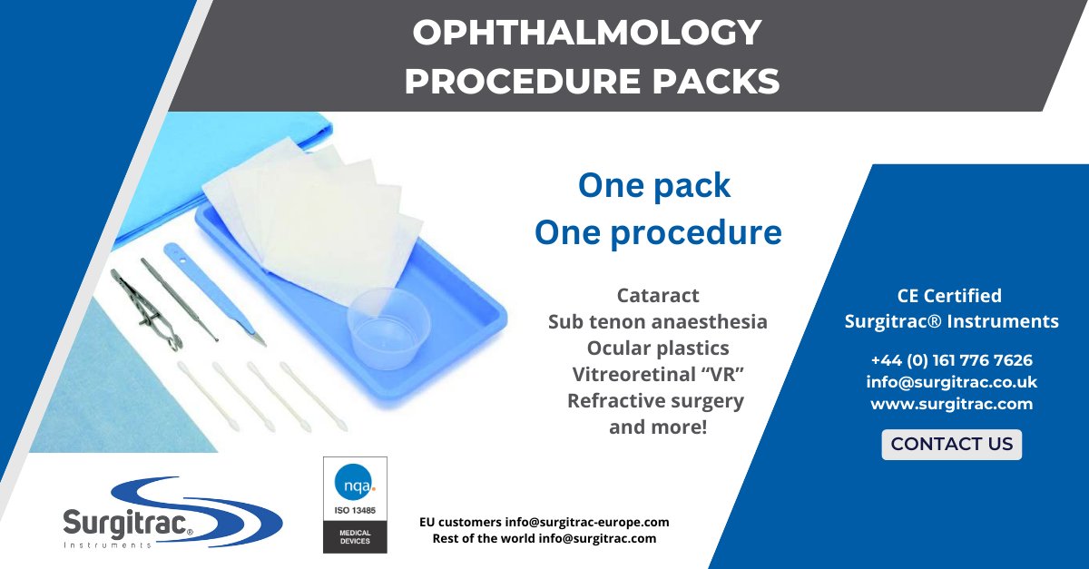 SurgitracUK_'s tweet image. Visit our website to explore our range of ophthalmic procedure packs and more: surgitrac.com/product-catego….

Alternatively, feel free to email us at info@surgitrac.co.uk.

#oculoplastic #intravitrealinjection #opthalmology #cataractsurgery #ocularsurgery #refractivesurgery