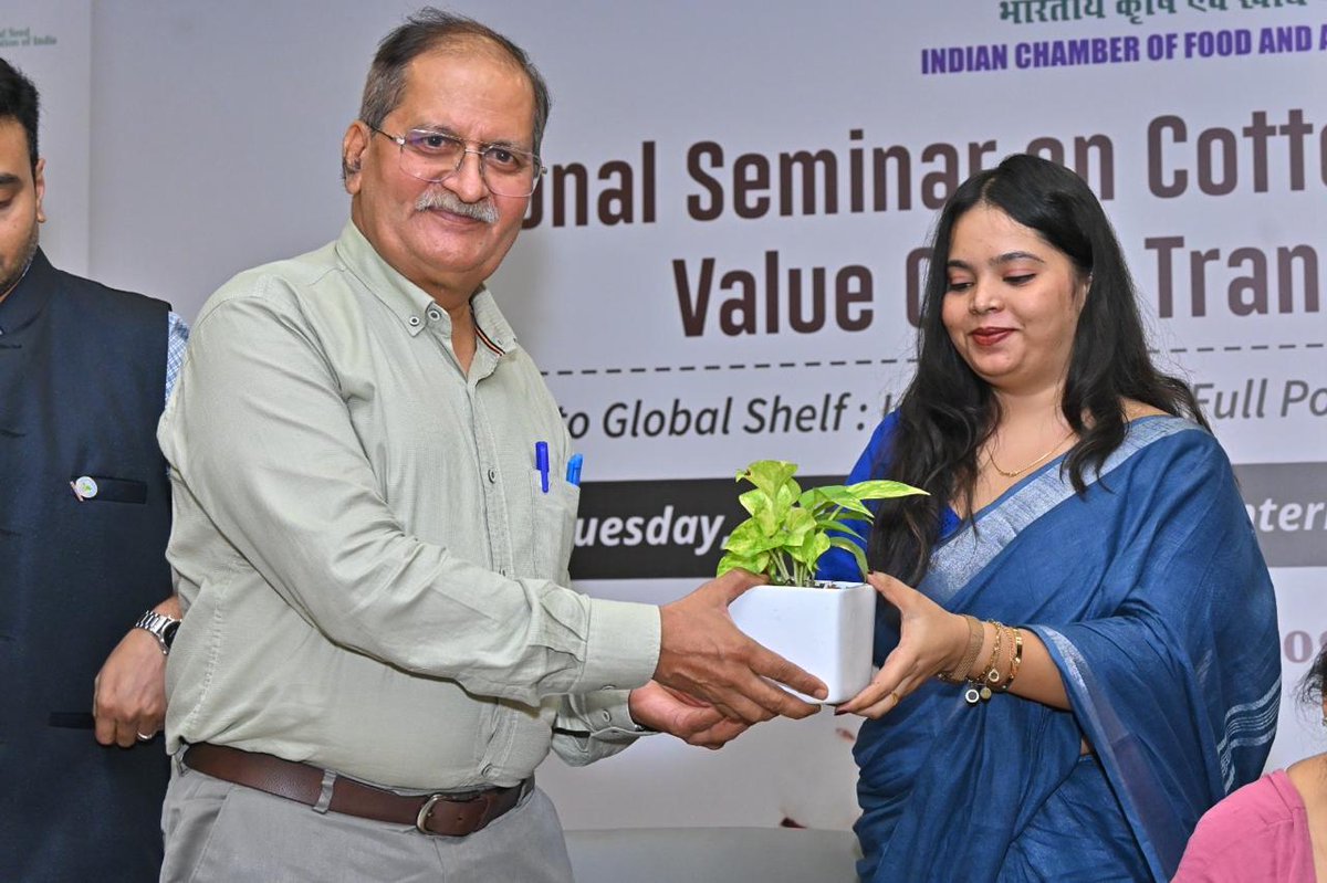 NSAI supported and participated in the ICFA National Seminar on Cotton Productivity and Value Chain Transformation held in Delhi on Jul 22, 2025.
Dr. R.K.Tripathi (NSAI) pointed the challenges and need for early approval of new Bt traits and HTBt cotton for boosting productivity.