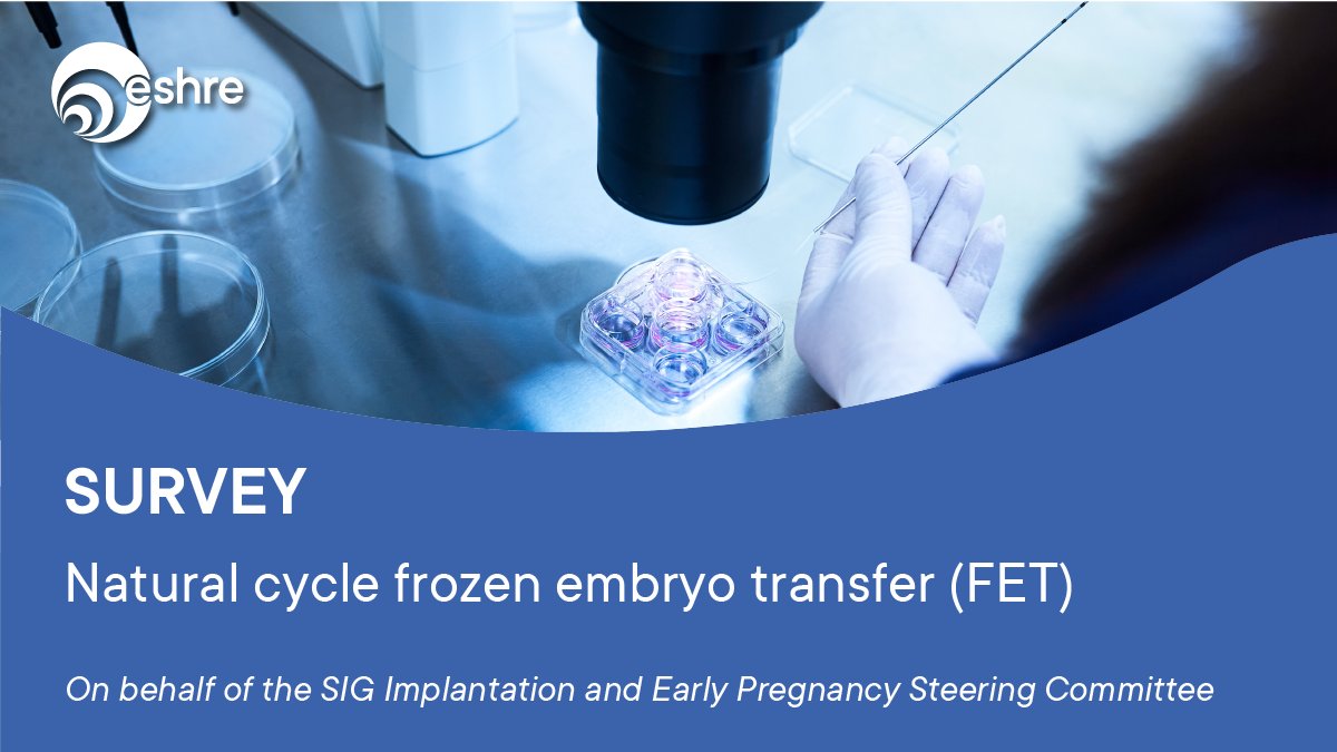 ESHRE's tweet image. 📢 Survey Alert Reminder! Deadline: 31 July 2025 – Don’t miss your chance to share your insights!
How do you approach Natural Cycle Frozen Embryo Transfer?
We want to hear your views!
👉 Take the survey now: surveymonkey.com/r/NATURALFET?u…