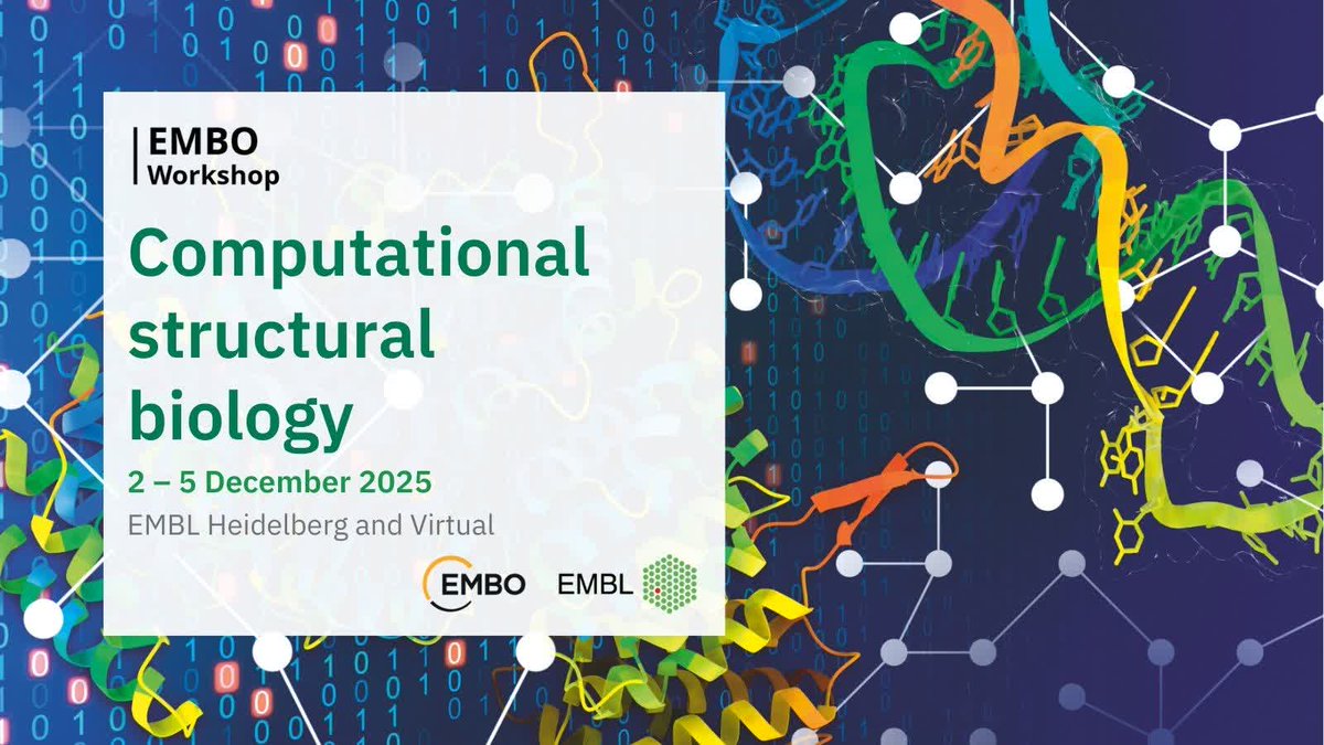 EMBLEvents's tweet image. Join us at #EMBOComp3D to explore cutting-edge breakthroughs in computational structural biology, AI, drug design, and innovative software! 💻
The programme offers a diverse range of sessions covering key topics, from molecular modelling to systems-level analyses and evolution,…