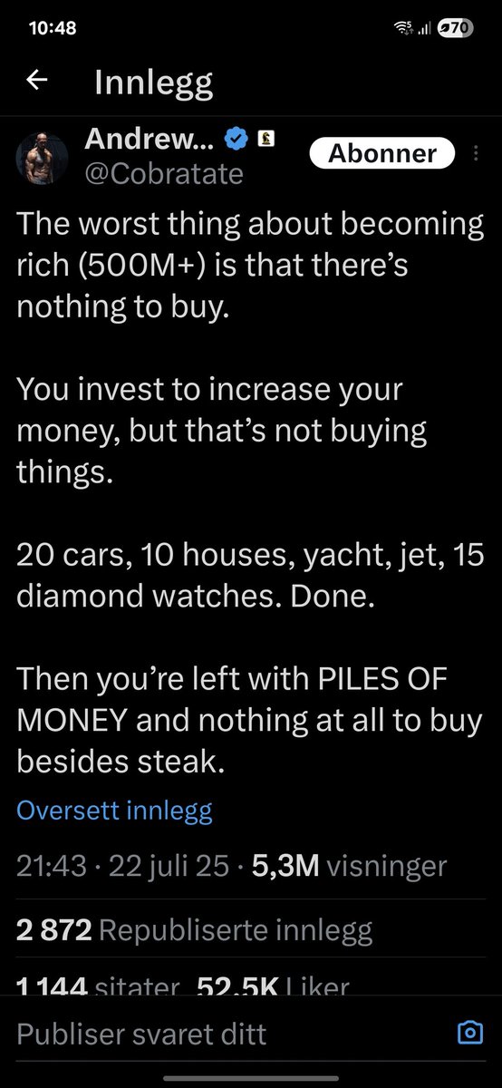 In a starving world.
🤮