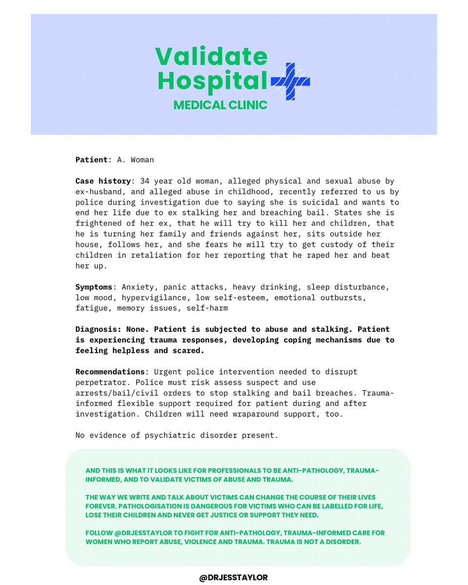DrJessTaylor's tweet image. SWIPE to see the alternative! 🧠
I have built this case example from hundreds of cases I have seen and heard (and real women I have met in this exact situation). I know some of this will be uncomfortably familiar to many of you.
I have created these two examples to demonstrate…