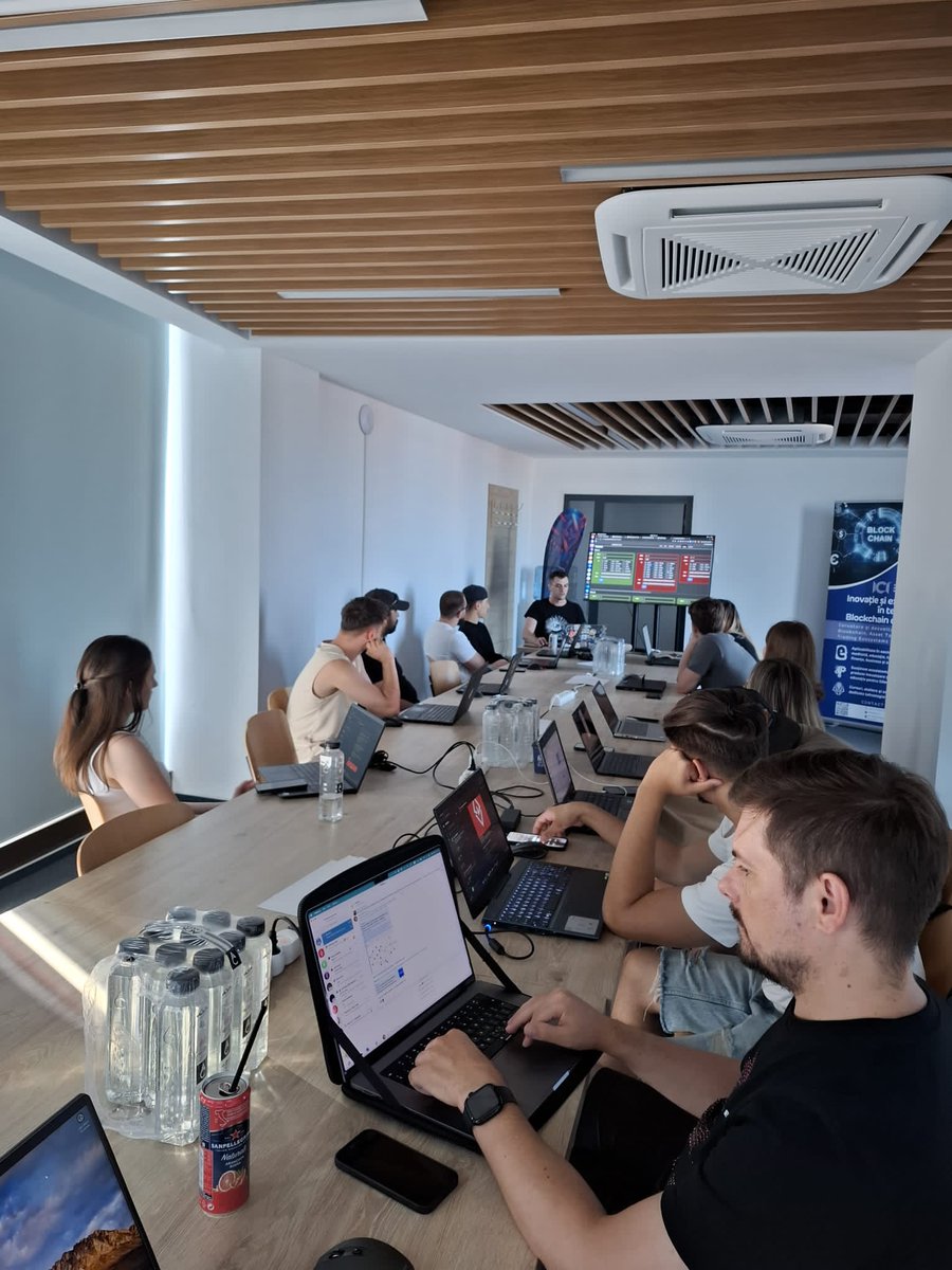 ETHCluj's tweet image. Blockchain Academia workshops continue for the full week 🎓
So far, during the first 2 days we covered:
💡cyberpunk manifesto, global threats, blockchain basics
💡wallet install & funding, transfers & security tips
💡deploy first smart contract in Remix