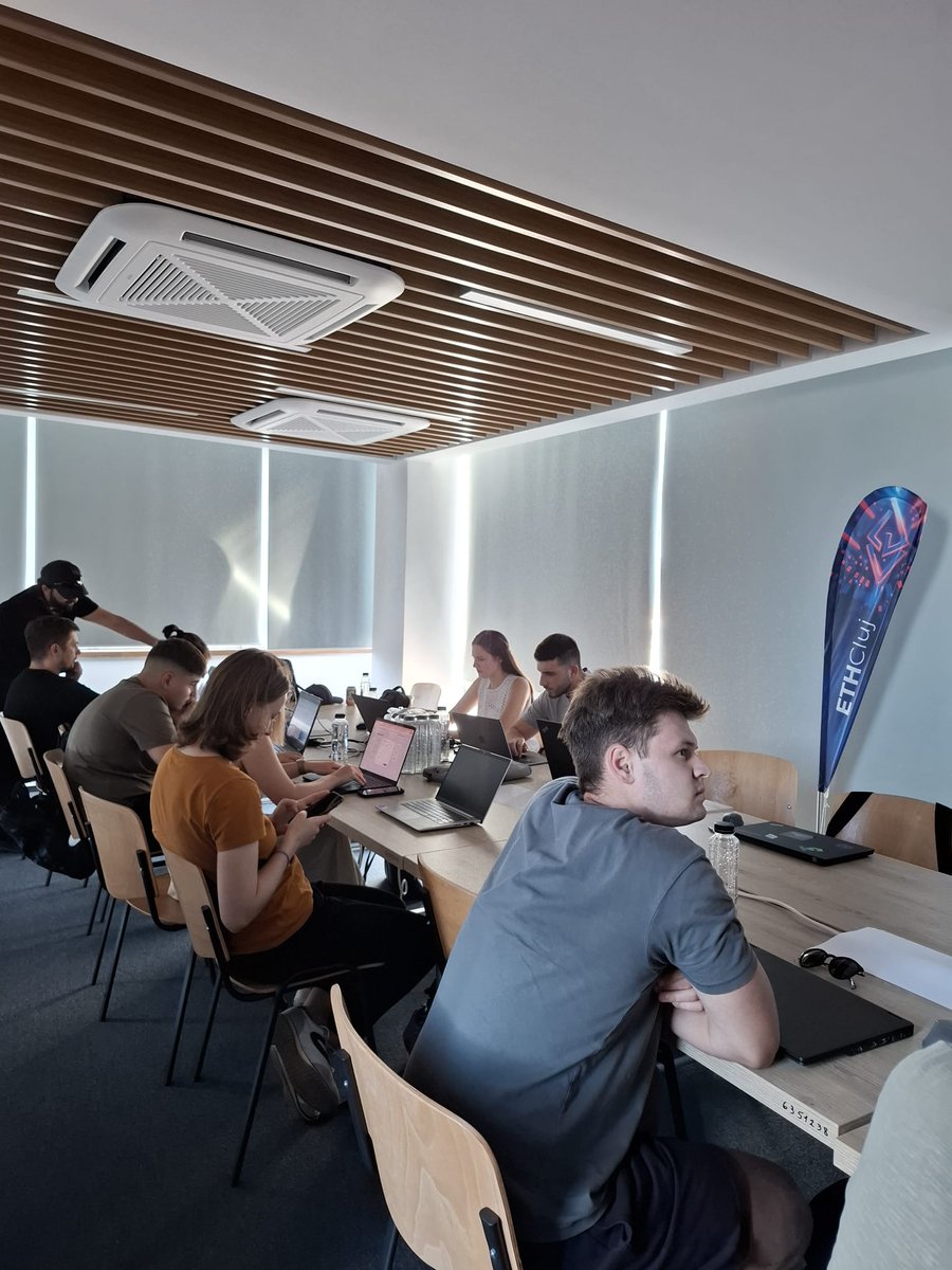 ETHCluj's tweet image. Blockchain Academia workshops continue for the full week 🎓
So far, during the first 2 days we covered:
💡cyberpunk manifesto, global threats, blockchain basics
💡wallet install & funding, transfers & security tips
💡deploy first smart contract in Remix
