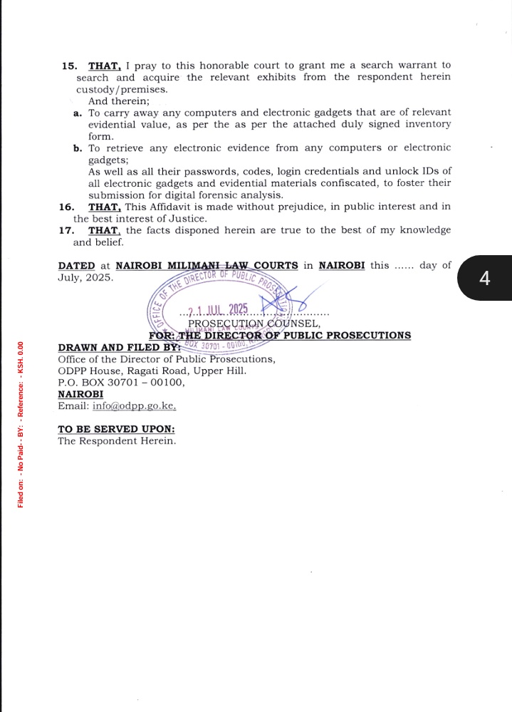 Ian Mutiso (Ψ§ΩΨ§Ω Ω
ΩΨͺΩΨ³Ω Ω
Ψ¨ΩΨͺΩΩΨ§) (@eyanm) on Twitter photo Dear Kenyans, on 21st July 2025, <a href="/DCI_Kenya/">DCI KENYA</a> through <a href="/ODPP_KE/">Office of The Director Of Public Prosecutions</a> made a Misc. Application seeking a Search Warrant against <a href="/rtunguru/">T βπΎπ°πͺ</a>. This comes after Order issued against <a href="/DCI_Kenya/">DCI KENYA</a> to return the gadgets. Today, before Hon. Muteti we have obtained protection orders for <a href="/rtunguru/">T βπΎπ°πͺ</a>. Dear Kenyans, on 21st July 2025, <a href="/DCI_Kenya/">DCI KENYA</a> through <a href="/ODPP_KE/">Office of The Director Of Public Prosecutions</a> made a Misc. Application seeking a Search Warrant against <a href="/rtunguru/">T βπΎπ°πͺ</a>. This comes after Order issued against <a href="/DCI_Kenya/">DCI KENYA</a> to return the gadgets. Today, before Hon. Muteti we have obtained protection orders for <a href="/rtunguru/">T βπΎπ°πͺ</a>.
