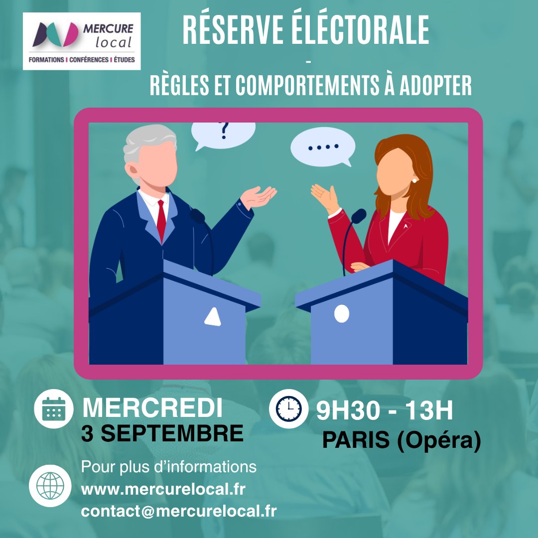 🔔𝑰𝒍 𝒓𝒆𝒔𝒕𝒆 𝒆𝒏𝒄𝒐𝒓𝒆 𝒅𝒆𝒔 𝒑𝒍𝒂𝒄𝒆𝒔 !
🏖️ Pendant les vacances, il n'est pas encore trop tard pour s'inscrire à 
"Réserve électorale, règles et comportements à adopter"
👤 Animée par Virginie PAQUIEN
Inscription : lnkd.in/esrxRGAv