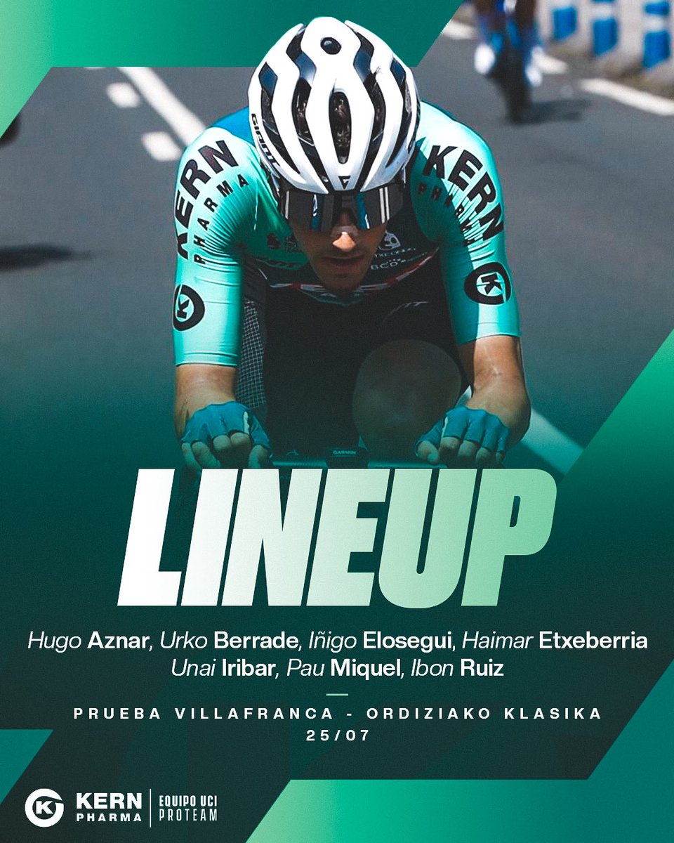 🙌🏻 Un ‘siete’ de garantías para disputar la #OrdiziakoKlasikoa, segunda parada del tríptico de clásicas en España 

🟢 Hugo Aznar
🟢 Urko Berrade
🟢 Iñigo Elosegui
🟢 Haimar Etxeberria 
🟢 Unai Iribar 
🟢 Pau Miquel 
🟢 Ibon Ruiz