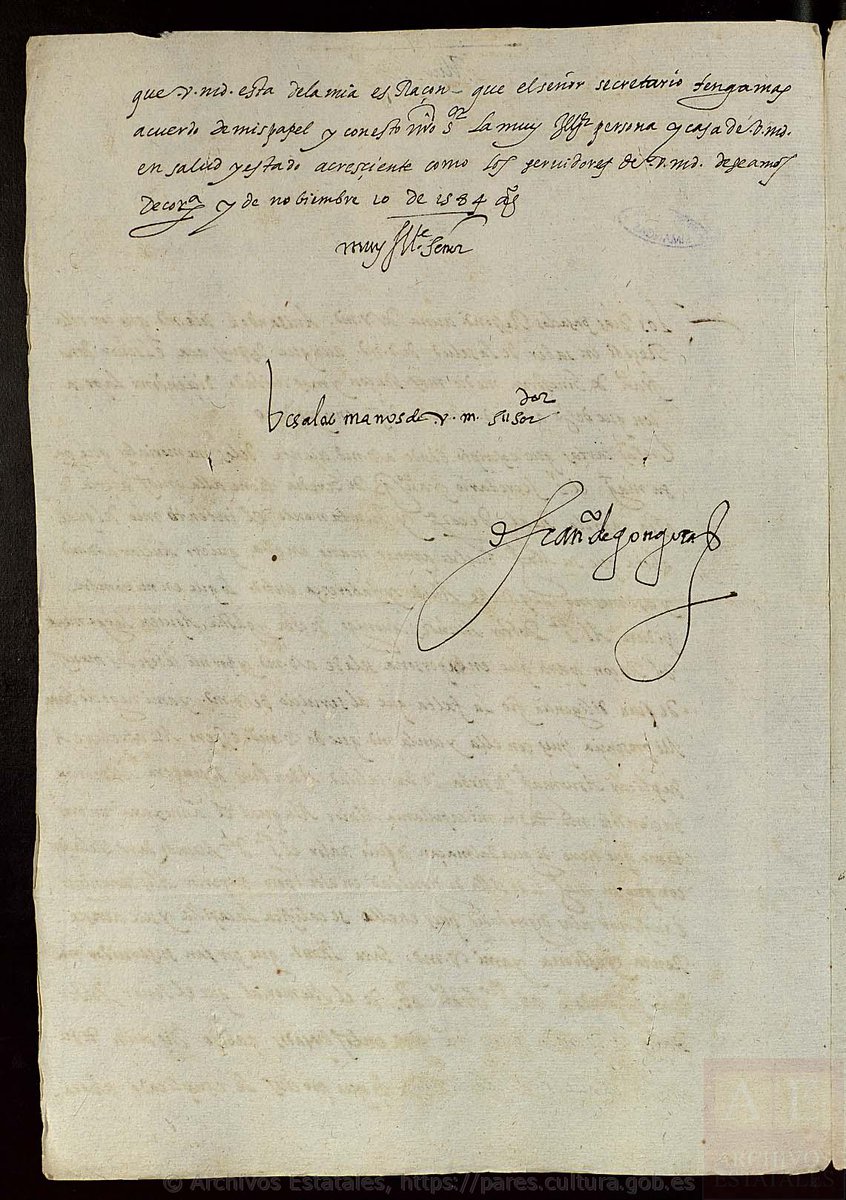 🆕La profesora Amelia de Paz (<a href="/unicomplutense/">Complutense</a>) ha reconocido la letra de Luis de #Góngora en una carta conservada en el Archivo General de Simancas (#AGS) de <a href="/culturagob/">Ministerio de Cultura</a>🆕

Toda la info en <a href="/catedragongora/">Cátedra Góngora</a>:🔗uco.es/catedragongora… 

#PARES (imagen 608)👇 pares.mcu.es/ParesBusquedas…