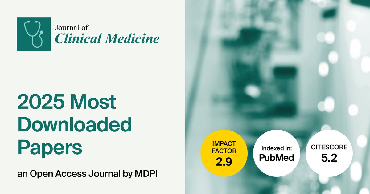 JCM_MDPI's tweet image. #mdpijcm
#OpenAccess 🔓 Welcome to read 🙌
Most Downloaded Papers in 2025
🎯mdpi.com/about/announce…
@MediPharma_MDPI