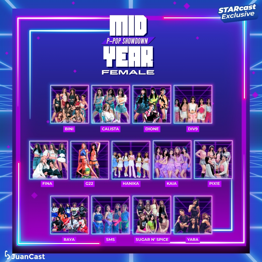 NotJuanCastPH's tweet image. Here are the queens 👑 nominated for the Mid-Year P-pop Female Showdown poll!
It’s time to show your love 🩵 and loyalty. Cast your vote now and help your favorite rise to the top this round via the #JuanCast app 📲 or browser!
#EveryJuansChoice #MidYearPpopFemaleShowdown #BINI…
