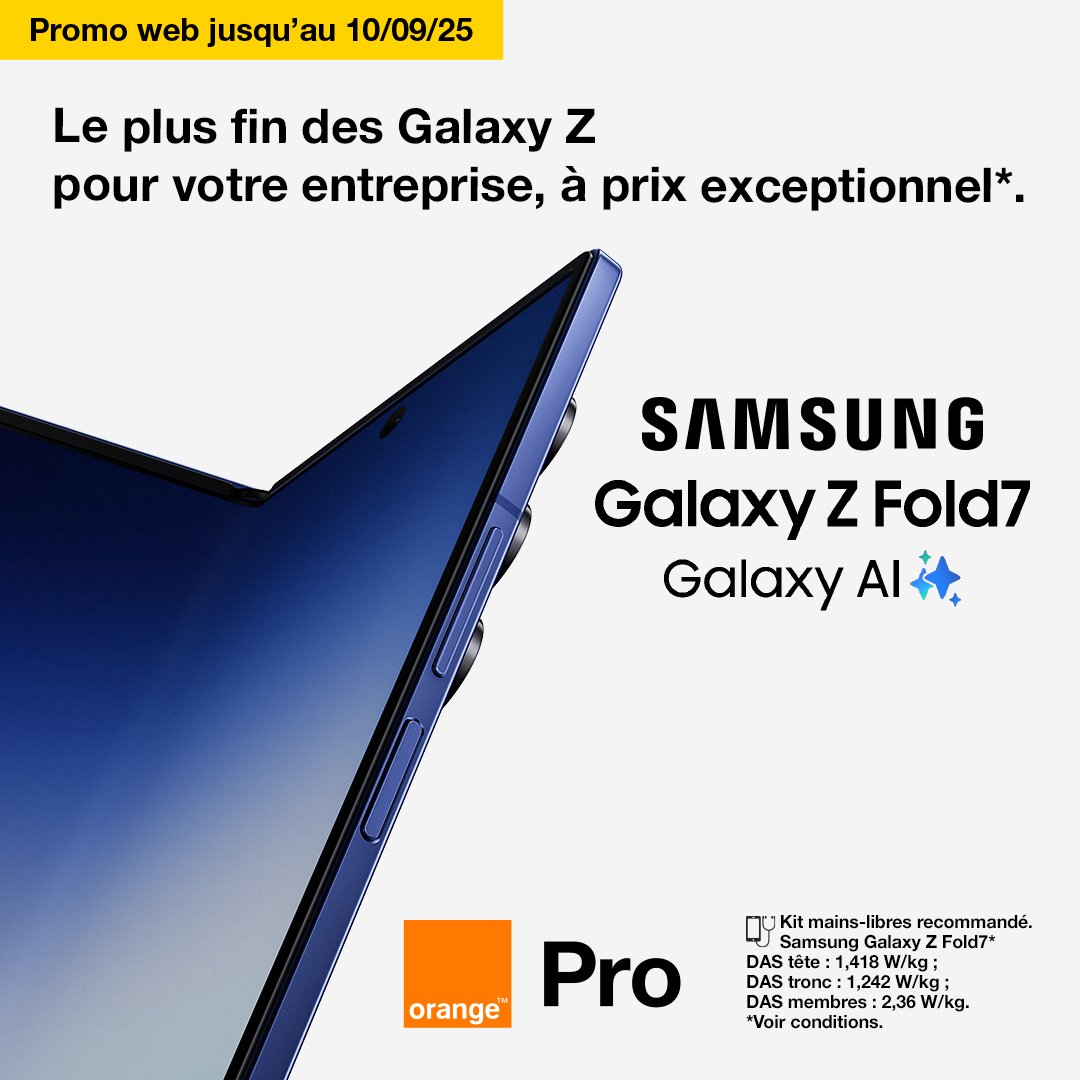 Le nouveau Samsung Galaxy Z est enfin là  🚀

Avec son assistant d’intelligence artificielle Galaxy AI, vous allez booster votre orga et votre productivité comme jamais.
➡️oran.ge/4kQRKyH