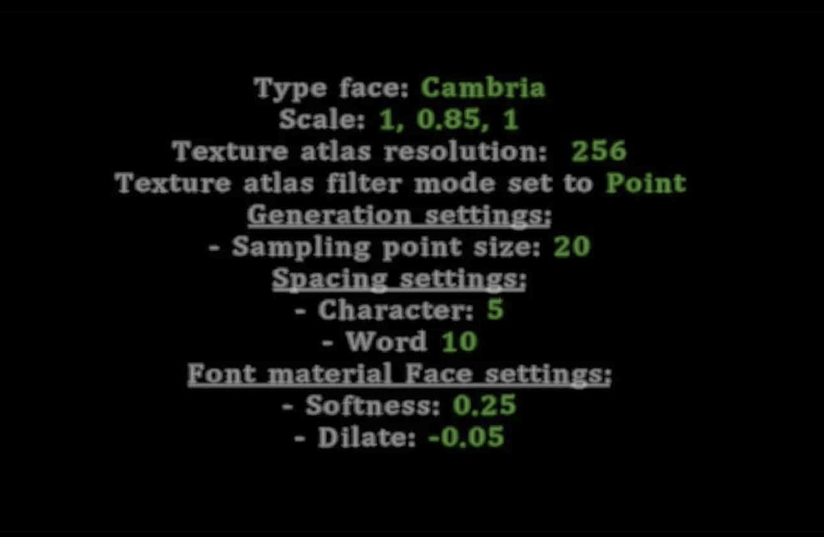 comp3int's tweet image. Sorry I keep dropping off the face of the earth recently, I'm really swamped with IRL stuff but here's a little tip for devs using Unity that want a nice looking OG Resident Evil font. These are some font and TextMeshPro settings: