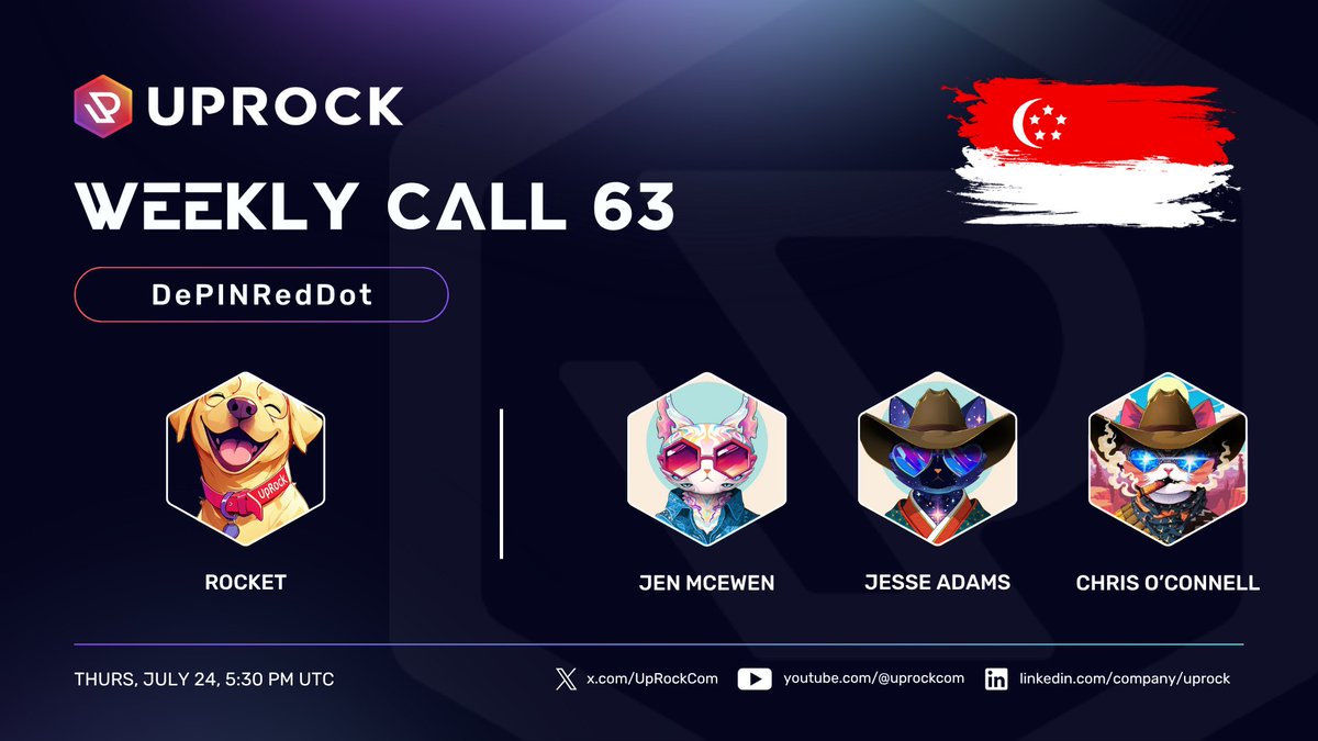 UpRockCom's tweet image. Weekly Call 63: Grok Goes Global 🌍
📍 Today at 5:30 PM UTC
A lighter agenda, but big ripples. Join us as we unpack:
💬 Grok Drop – Thousands of replies and still climbing
🦁 Singapore Week – Local push, global pulse
🔥 Warming Up New Channels – Get ready for UpRock on Insta &…