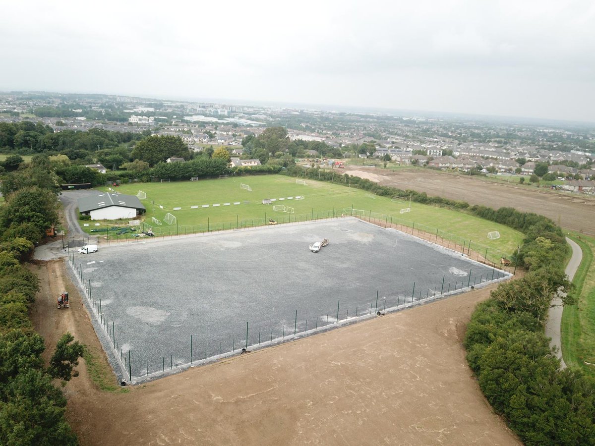 PST_Sport's tweet image. Great progress at @TallaghtTownAFC's Carolan Park for the new FIFA Quality artificial grass pitch. Fencing posts complete & getting ready to tarmac spectator area. Fencing scheduled for completion next week, bringing us another step closer to delivering this world-class facility.