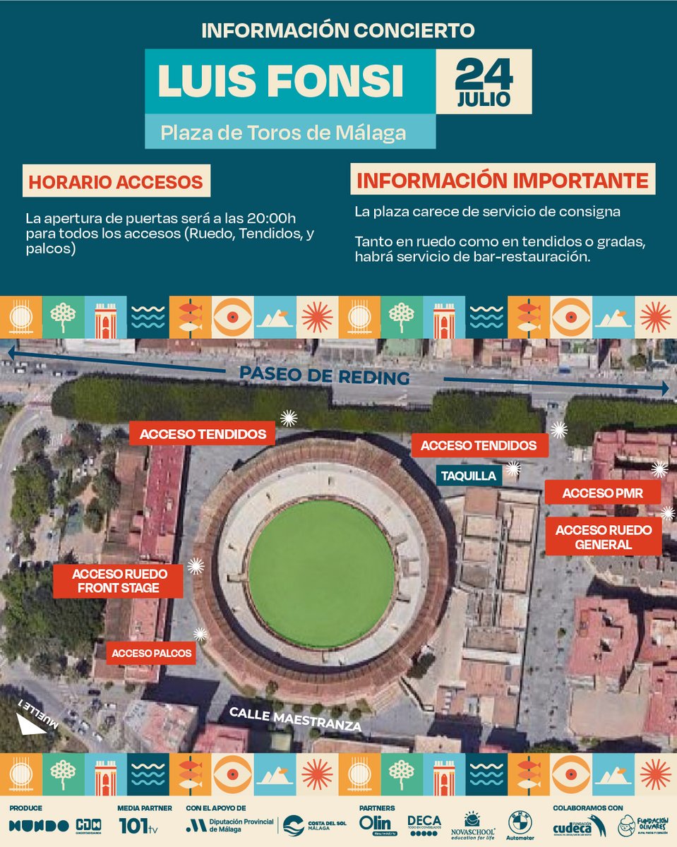 101 MUSIC FESTIVAL (@101musicfest) on Twitter photo .<a href="/LuisFonsi/">Luis Fonsi</a> llega a Málaga para vivir una noche de esas que no se olvidan y se canta a pleno pulmón ✨🤩
➡️ ¡Os dejamos info! ✔
ℹ️ Accesos: La apertura de puertas comenzará a las 20:00h. Habrá barras de bebidas, bocadillos, perritos y snacks. ¡Y estos serán nuestros accesos!🎉 .<a href="/LuisFonsi/">Luis Fonsi</a> llega a Málaga para vivir una noche de esas que no se olvidan y se canta a pleno pulmón ✨🤩
➡️ ¡Os dejamos info! ✔
ℹ️ Accesos: La apertura de puertas comenzará a las 20:00h. Habrá barras de bebidas, bocadillos, perritos y snacks. ¡Y estos serán nuestros accesos!🎉