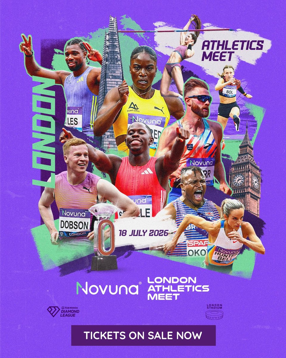 LondonStadium's tweet image. The @_Novuna @London_DL Athletics Meet will return to the London Stadium on Saturday 18 July 2026!
Make sure you secure your place at the biggest one day athletics meet in the World...
Book now ▶️ eticketing.co.uk/londonstadium/…
Accessible ticket infoℹ️london-stadium.com/accessible-tic…