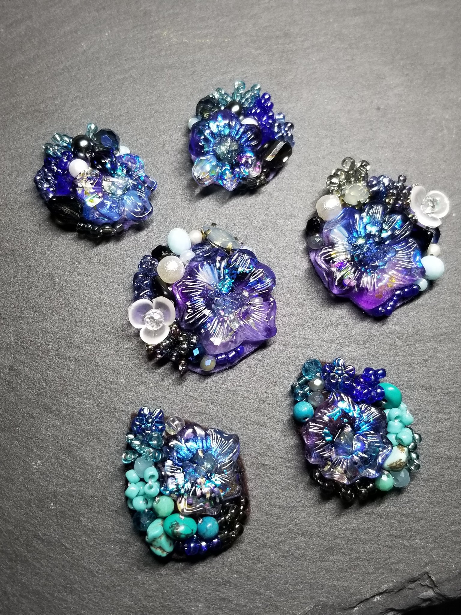 レジン　ハンドメイド　667 紫の紫陽花 鉱石型 良い雰囲気 #レジン好き #ハンドメイド