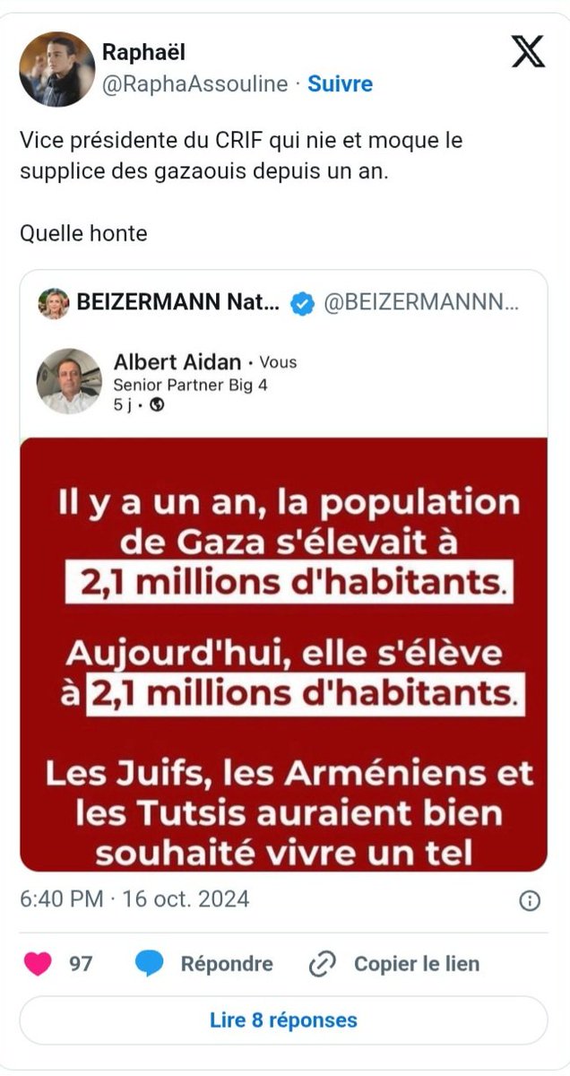 Collectif des Vigilants (@ccoolvigi) on Twitter photo <a href="/Yonathan_Arfi/">Yonathan Arfi</a> <a href="/GOLDMANNAriel/">Ariel Goldmann</a> Le mec <a href="/wargonm/">Mathias Wargon</a> dit merci à <a href="/RaphaAssouline/">Raphaël</a> quelqu’un qui a probablement peint une grosse cible fluo sur le dos de la présidente du CRIF? <a href="/Yonathan_Arfi/">Yonathan Arfi</a> <a href="/GOLDMANNAriel/">Ariel Goldmann</a> Le mec <a href="/wargonm/">Mathias Wargon</a> dit merci à <a href="/RaphaAssouline/">Raphaël</a> quelqu’un qui a probablement peint une grosse cible fluo sur le dos de la présidente du CRIF?