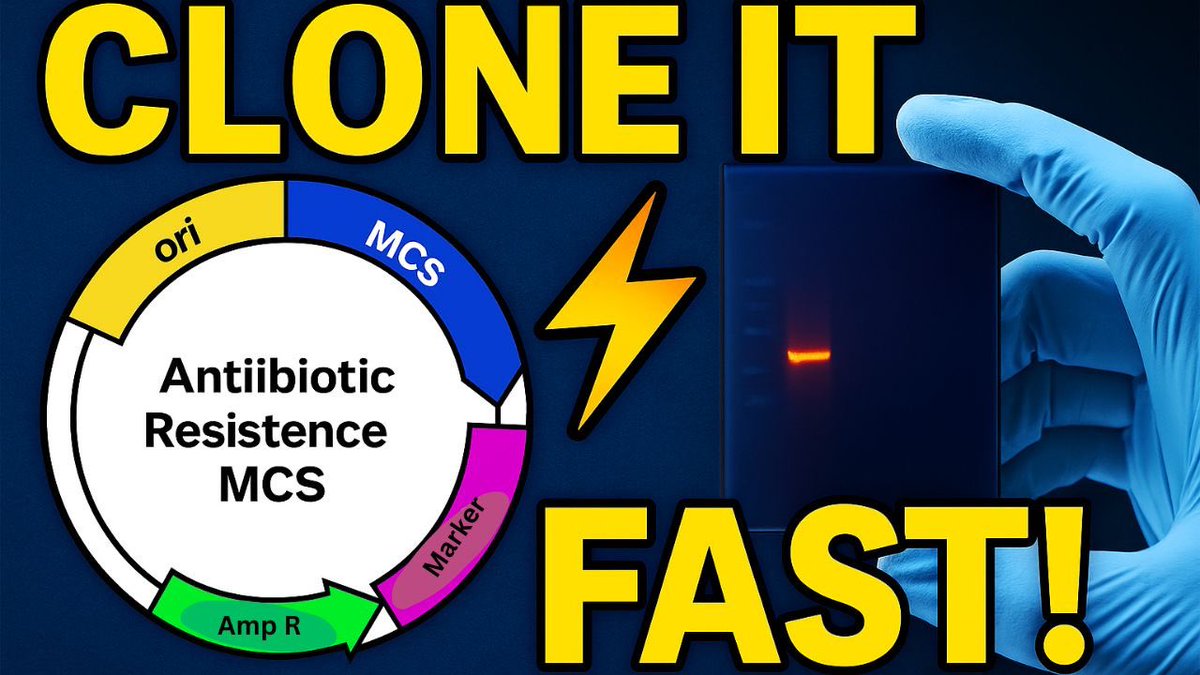 AdwoaBiotech's tweet image. 🧬 Molecular Cloning in 4 steps:
Gene into plasmid ➡️ bacteria ➡️ colony selection ➡️ confirmation.
🎬Break it down with me in this 7min video: bit.ly/3GSyzXu