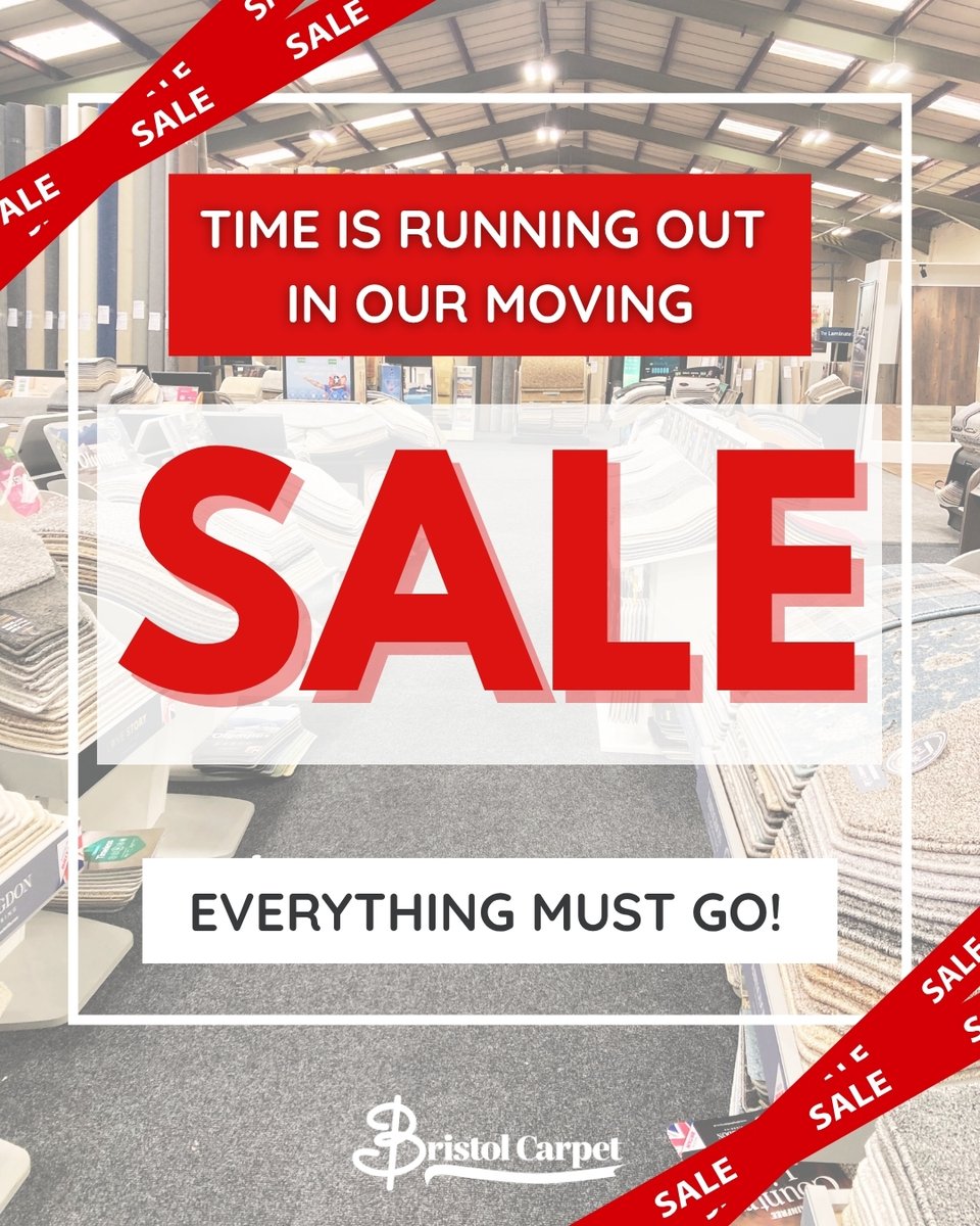 BristolCarpet's tweet image. We’re not just moving… we’re making way for something even better, and clearing the showroom while we’re at it!
🎯 Prices are rock bottom for all stock and remnants!
📍 From 1st August find us at: Unit 1, Dragon Court, Crofts End Road, BS5 7XX
#thebigmove #bristolcarpetco