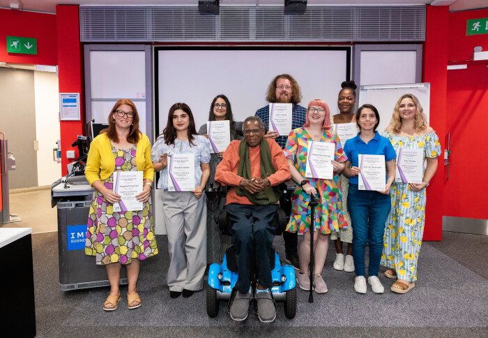 imperialcollege's tweet image. Graduates of Imperial’s 2025 Calibre leadership programme marked the end of their journey during Disability Pride Month.
The programme supports disabled staff to achieve their full potential and challenge systemic barriers to inclusion.
Hear from Alex and Angela about their…