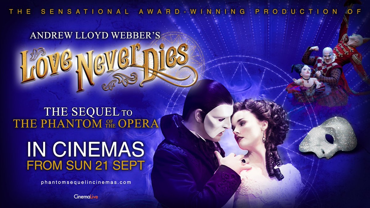 NEW SHOW NOW ON SALE! 

Cinema: Andrew Lloyd Webber’s Love Never Dies
Sun 21 September, Airdrie Town Hall

Book today: ow.ly/MQBf50WtUvn