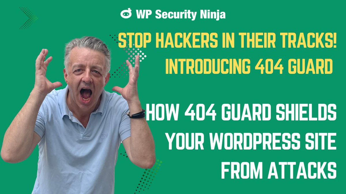 WPSecurityNinja's tweet image. Just launched: 404 Guard for Security Ninja!
Protect your site from malicious scans and brute force attempts.
Full walkthrough here: youtu.be/WCI-t0vy8hw
#WPPlugins #SecurityNinja wpsecurityninja.com