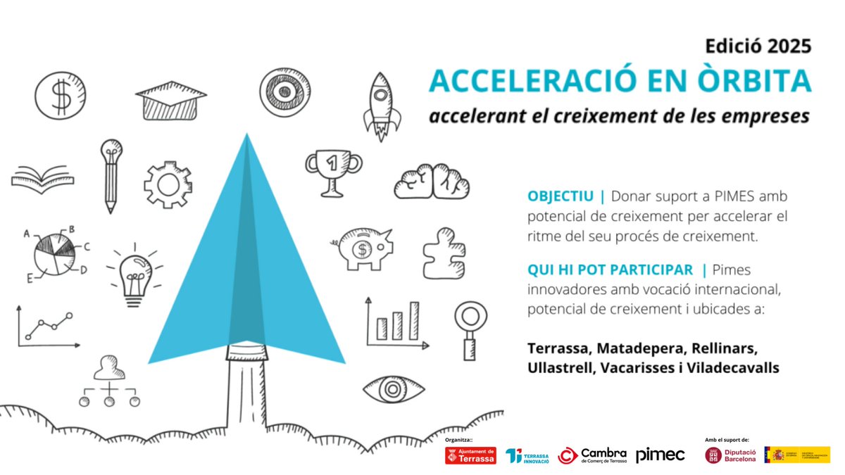 🚀 Tens una pime o ets autònom a #Terrassa o rodalies?
Impulsa el teu creixement amb el programa gratuït “Acceleració en Òrbita”!
Inscriu-t’hi abans del 5/9!

🔗 terrassainnovacio.cat/acceleracio-en…

<a href="/ajterrassa/">Ajuntament de Terrassa</a> - <a href="/Pimec/">Pimec</a>