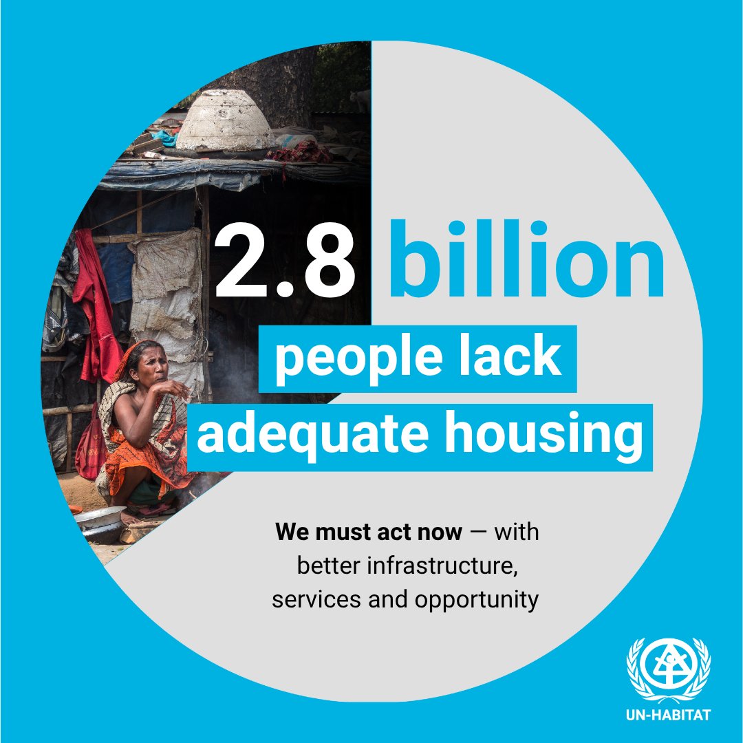 UNHABITAT's tweet image. 🏘️ 2.8B people still lak access to adequate housing.
UN-Habitat’s 2024 Annual report highlights our impact:
▪️ 205K+ reached with basic services
▪️ 98K+ households gained land tenure
▪️ 237M benefited from better urban planning
📖 loom.ly/xH9b7bI
#HousingForAll