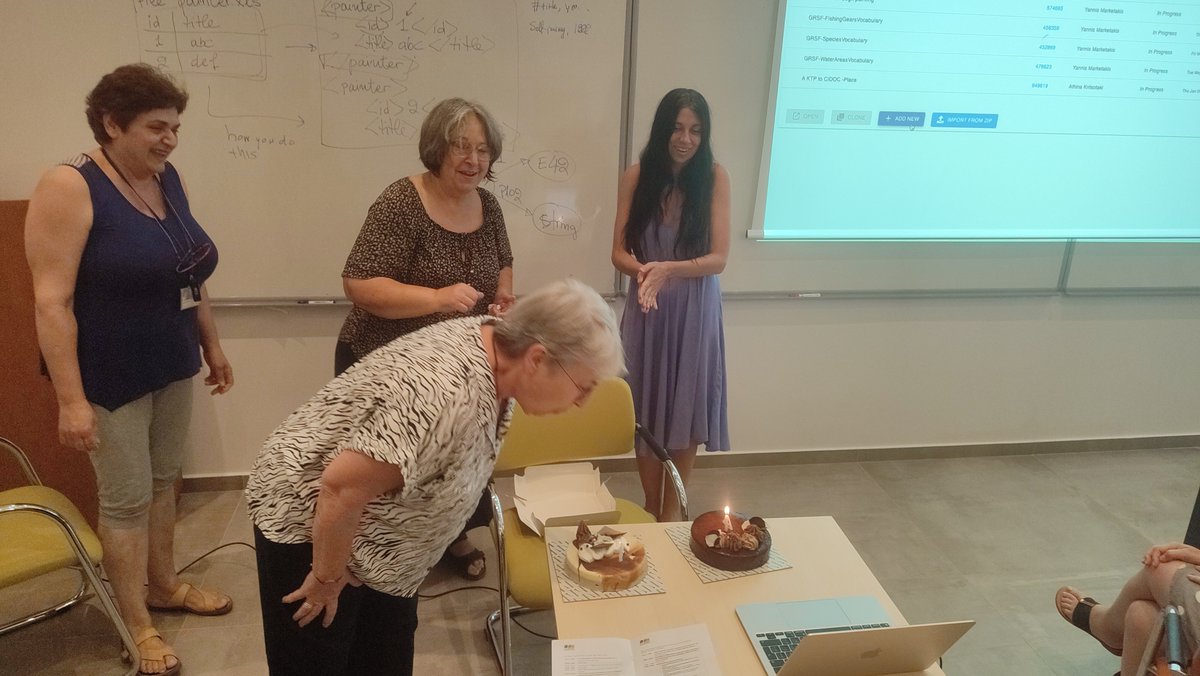 Surprise birthday cake . HAPPY BIRTHDAY Maria Theodoridou!!! 4th-day, 2025 Summer School on CIDOC CRM Interoperability and Applications #CIDOC_CRM <a href="/ISL_ICS_FORTH/">ISL at ICS-FORTH</a>  <a href="/CCI_ICS_FORTH/">Centre for Cultural Informatics at ICS-FORTH</a> <a href="/CRMSIG/">CIDOC CRM SIG</a> #2025CCIsummerSchool