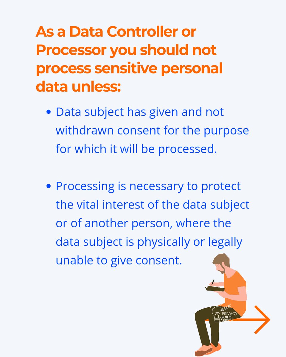 PrivacyGuideAfr's tweet image. Safeguarding sensitive personal data is key to credibility and compliance.

Here are some NDPA Obligations You Should Know  in respect to sensitive personal data. 

Still not sure if you&apos;re a data controller or processor? 👉 lnkd.in/epHvWhxj

#NDPA #PrivacyGuideAfrica