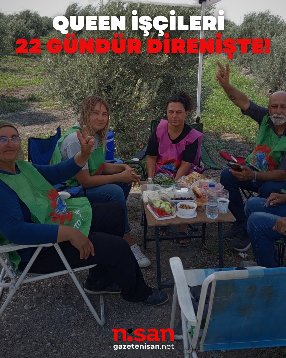 Gazete Nisan (@gazetenisan) on Twitter photo Queen Direnişi 22. Gününde!
📍İzmir/Dikili
Anayasal haklarını kullanarak sendikalı olan ve DİSK/BTO-SEN’de örgütlenen <a href="/Queeniscileri/">Queen İşçileri</a>; işten çıkarma ve baskıyla karşılaştı. Çoğunluğu kadın olan işçiler, sera önündeki direniş çadırında 22 gündür eylemdeler.
#QueenFlowersBoykot Queen Direnişi 22. Gününde!
📍İzmir/Dikili
Anayasal haklarını kullanarak sendikalı olan ve DİSK/BTO-SEN’de örgütlenen <a href="/Queeniscileri/">Queen İşçileri</a>; işten çıkarma ve baskıyla karşılaştı. Çoğunluğu kadın olan işçiler, sera önündeki direniş çadırında 22 gündür eylemdeler.
#QueenFlowersBoykot