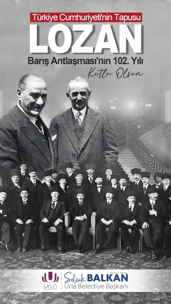 24 Temmuz 1923, bağımsızlığımızın tescillendiği, Türkiye Cumhuriyeti’nin temel taşlarından biridir.
Lozan Barış Antlaşması’nın 102. yılı kutlu olsun.
Başta Gazi Mustafa Kemal Atatürk olmak üzere tüm kahramanlarımızı saygı ve rahmetle anıyoruz.