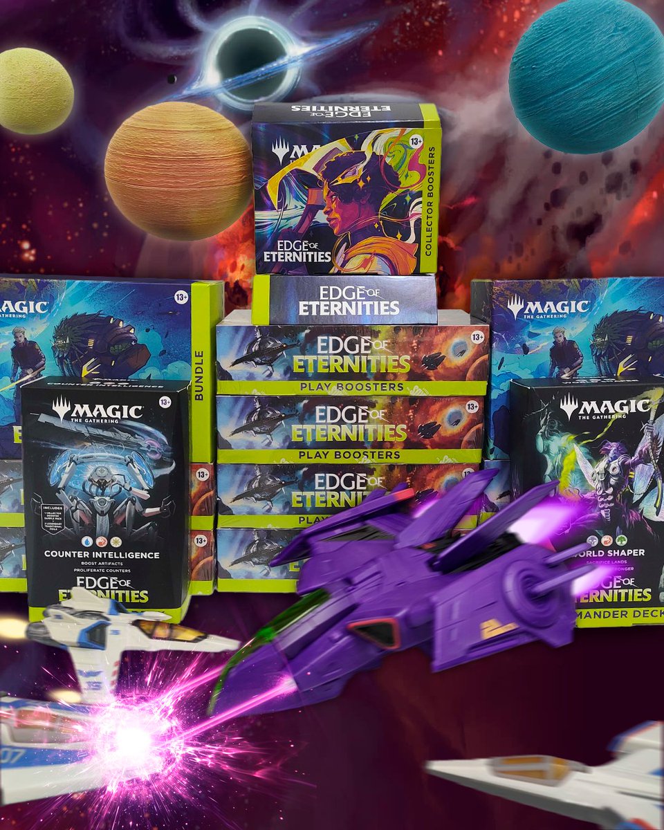 MagicBarcelona_'s tweet image. 🪐 ¡Este fin de semana podrás disfrutar de las presentaciones de la nueva colección #MTGEdgeOfEternities!
🚀 ¡Súbete a tu astronave y vive en primera persona esta experiencia cósmica!
De manera exclusiva para las tiendas WPN, ¡podrás llevarte a casa los productos reservados el…
