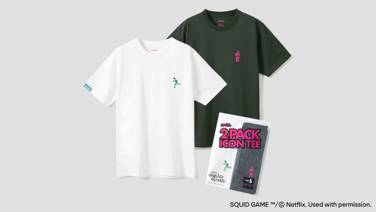 graniph_updates's tweet image. 【デスゲーム】
ゲームの運営スタッフであるピンクガードと参加者をそれぞれの胸元に刺繍した2枚セットのTシャツ。
ピンクガードには◯△□、参加者には参加番号の456のネームタグが右袖に付いています。
🦑予約はこちら
graniph.com/item-detail/01…
#イカゲーム #SquidGame #Netflix @NetflixJP
