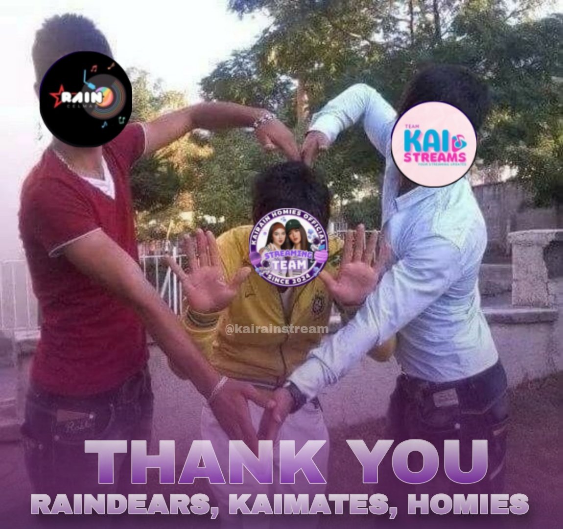 KAIRAINStream's tweet image. THANK YOU SO MUCH! 💜🩷💚
RAINDEARS x KAIMATES x HOMIES
Hanggang sa susunod na coLABLABoration ☁️🌧️
#KaiRain