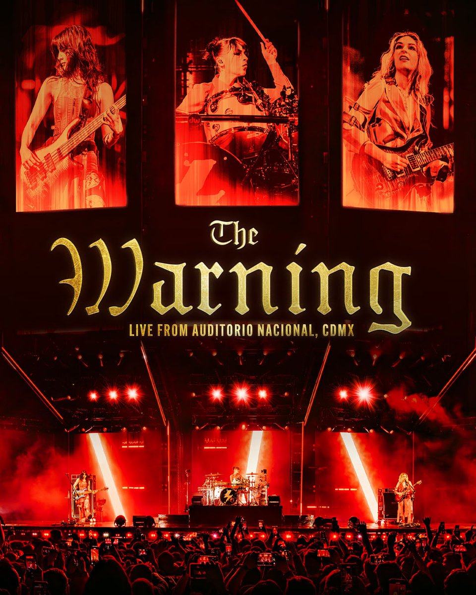 🎬 The Warning llega a cines con su primer película de concierto: Live from Auditorio Nacional.
🔥 Estreno el 21 de agosto + álbum en vivo el mismo día.
El rock hecho en México sigue haciendo historia.
👉 elrocanrosaurio.com/notas/the-warn…