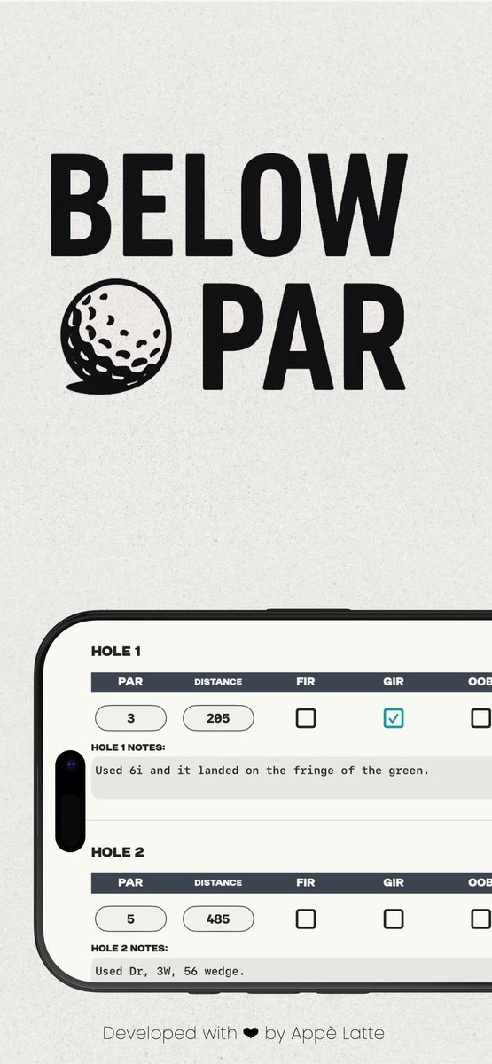 appe_latte's tweet photo. The #BelowParApp is your simple, easy-to-use golf score tracking app, where you can keep track of your scores from past rounds. #GolfApp #GolfScoreCard #GolfTracker #Break100 #CalgaryGolf #GolfCanada #ProductOfCanada 

App Store Link: https://t.co/37vXyshnwJ https://t.co/cNgz3otkxC