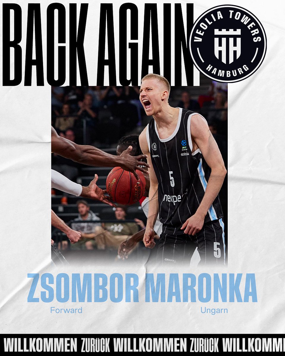Maronka bleibt ein Tower! 🖤

Für Zsombor #Maronka verlief die vergangene Saison alles andere als einfach. Umso mehr freuen wir uns, dass er nach seiner Vertragsauflösung in Badalona nun bei uns unterschrieben hat - bis 2027. 🤝

➡️ hamburgtowers.de/news/hamburg-b…

#VeoliaTowersHamburg