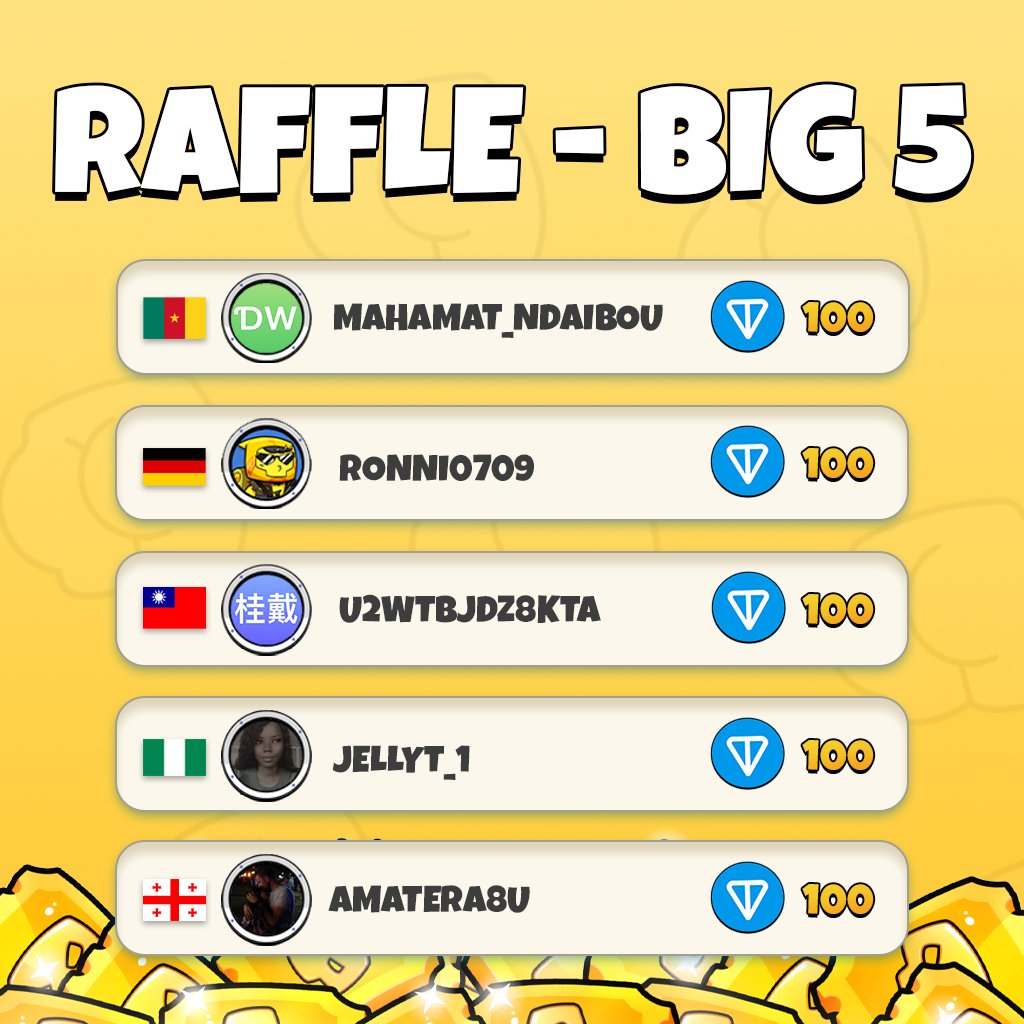 BoinkersIO's tweet image. 5 winners just grabbed 100 TON each from yesterday’s raffle!!
Well played, legends! 👑
Another TON comp is on the way…
Stay tuned 😉
