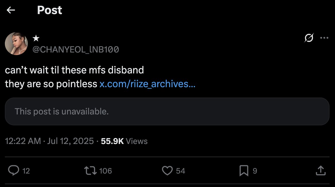 riize_protector's tweet image. ❗️𝗠𝗔𝗦𝗦 𝗥𝗘𝗣𝗢𝗥𝗧 𝗔𝗡𝗗 𝗕𝗟𝗢𝗖𝗞❗️ 

These users are hating on Rz

𝗔𝗰𝗰:
📎 x.com/0181z
📎 x.com/CHANYEOL_lNB100

𝗥𝗲𝗽𝗼𝗿𝘁: 
✔️ Hate ➡️ Hateful reference
✔️ Abuse and harassment ➡️ Targeted harassment OR Insults 

🚫 𝗗𝗢 𝗡𝗢𝗧 𝗜𝗡𝗧𝗘𝗥𝗔𝗖𝗧 🚫