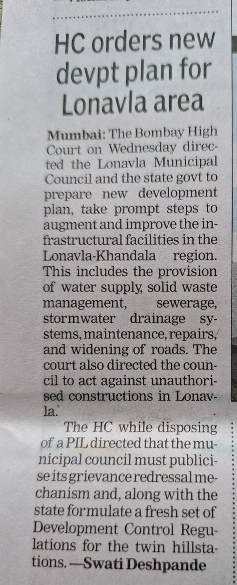 LonavalaForum's tweet photo. A Landmark Victory for Lonavala Khandala Citizens Forum (LKCF)
 
After 18 years of persistent advocacy against unplanned and unauthorized development, LKCF’s long-standing efforts have finally borne fruit.  
 
Background
This journey began with the late Mr. K.K. Singhvi—then a senior counsel at the Bombay High Court and a proud resident of Lonavala—who ideated the Public Interest Litigation to resolve the issues of Lonavla-Khandala’s civic decline. Deeply concerned about the rampant, illegal development disrupting the region, he and a dedicated group of civic-minded residents who had formed the LKCF 21 years ago,  went ahead to file the said Public Interest Litigation  No. 93 of 2007 on the Appellate side of the Bombay High Court   for Lonavala- Khandala’s ’s well-being.
 
Acknowledgement and Gratitude
We fondly remember and sincerely thank the visionary founder, late Mr. K.K. Singhvi, and the committed members who stood strong through the years: Shyamala Sanyal, Tanuja Mukerjee, Jaideep Samarth, Colonel Sajal Sinha and Meenakshi Sinha, Rashida and Manek Shroff, Mangala and Vijay Shah, Kaustubh and Parmeshwari Damle, Irene St. Anne, Fergus Misqitta , Vaishali Gadgil, Subodh Tiwari and Tanu Mehta and countless others who made this victory possible.