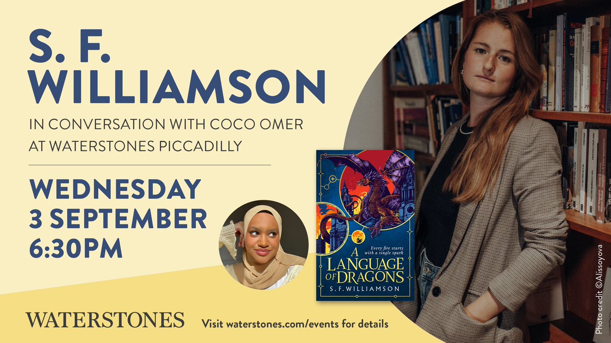 Harper Fire (@harperfirebooks) on Twitter photo Exciting Event News!! ππ₯
To celebrate the release of A Language of Dragons coming out in paperback at the end of August, S.F. Williamson will be in conversation with <a href="/cultofbookss/">Coco (The Peoples Princess)</a> at <a href="/WaterstonesPicc/">Waterstones Piccadilly, London</a> on 3 Sep! π±βπ
Tickets available now - go go go! β¨ Exciting Event News!! ππ₯
To celebrate the release of A Language of Dragons coming out in paperback at the end of August, S.F. Williamson will be in conversation with <a href="/cultofbookss/">Coco (The Peoples Princess)</a> at <a href="/WaterstonesPicc/">Waterstones Piccadilly, London</a> on 3 Sep! π±βπ
Tickets available now - go go go! β¨
