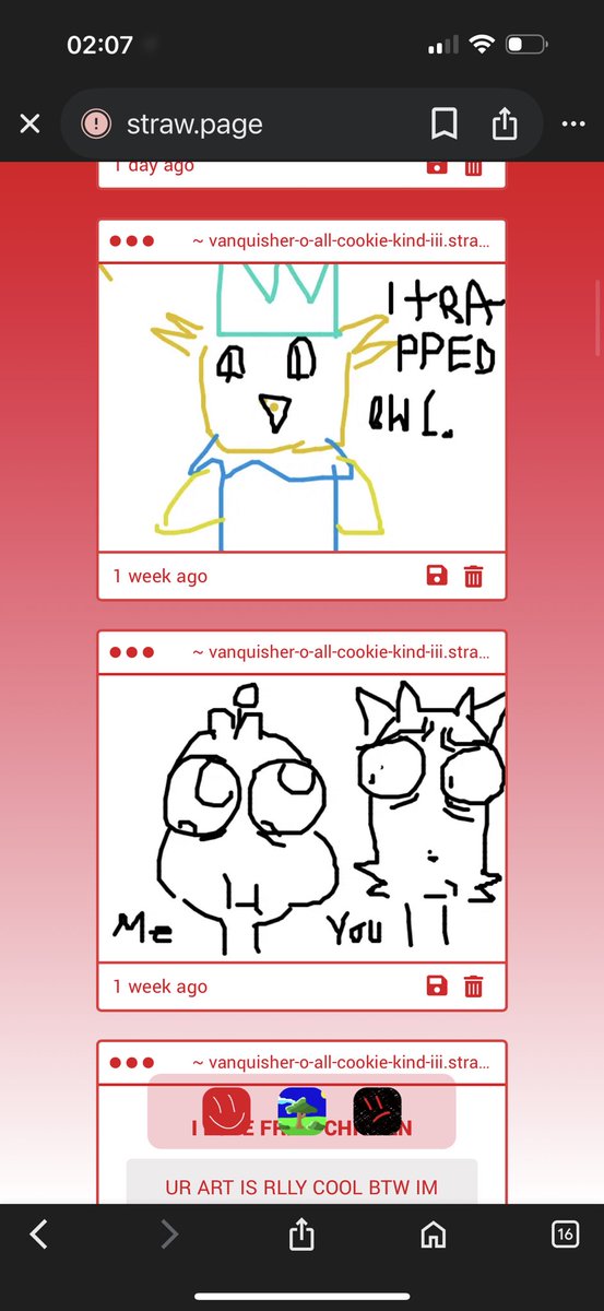 Kikunyah's tweet image. 1. YEAHHHH OF COURSE!!! ❤️❤️ THANK YOU!!
2. Okay bro I know who you are. Milo.
3. Elijah, no I don’t.
4. Elijah, I know it’s you. No more owls.
5. My sona is so cute in your style bro 😝😝!!
6. Tilapia eater.
7. I don’t even know who this is from but I think that's Law.